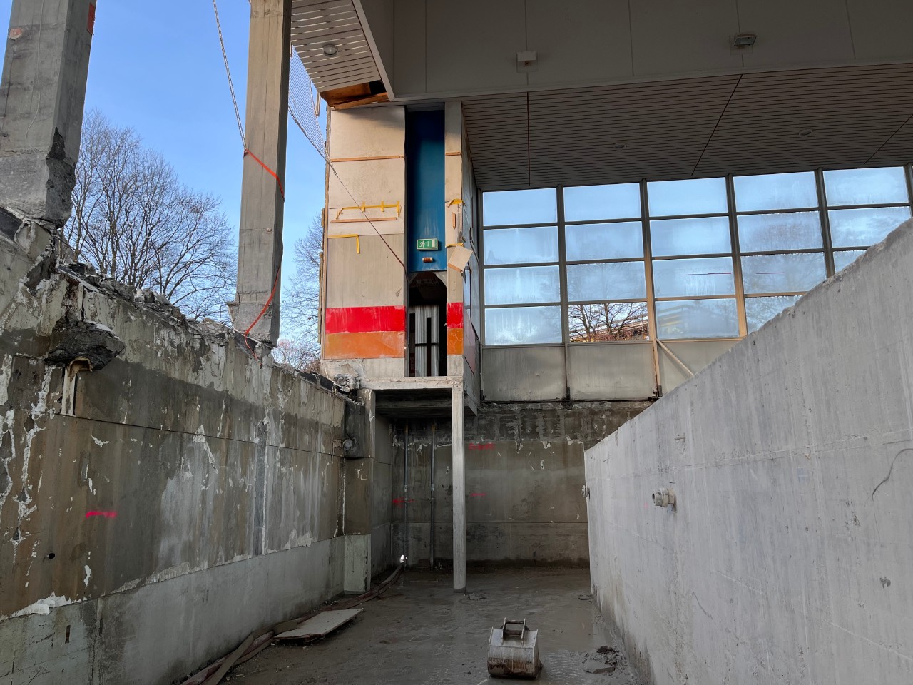 Baustelle Bereich ehemaliger Sprungturm, 9. Dezember 2025