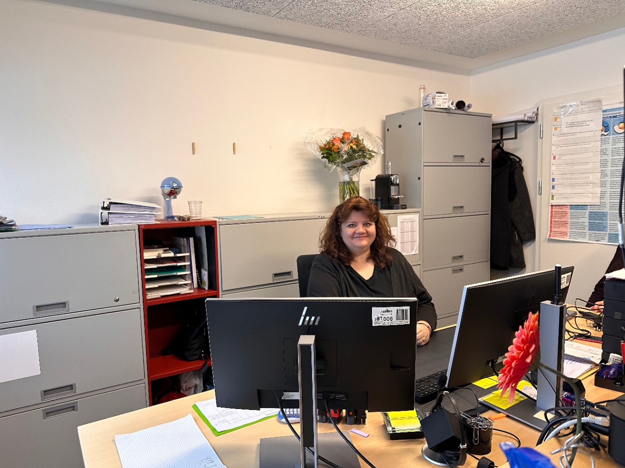 Bergmann Martina, Mitarbeiterin Schulhaussekretariat Primarschule Rotmonten-Gerhalde, Schule und Musik