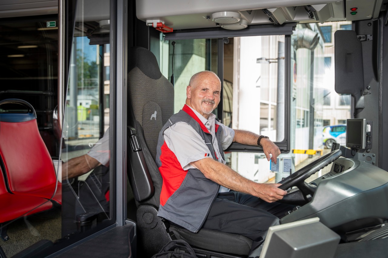 Heinz Graber, Buschauffeur, Verkehrsbetriebe St.Gallen, nach 9 Dienstjahren auf den 31. Oktober 2023