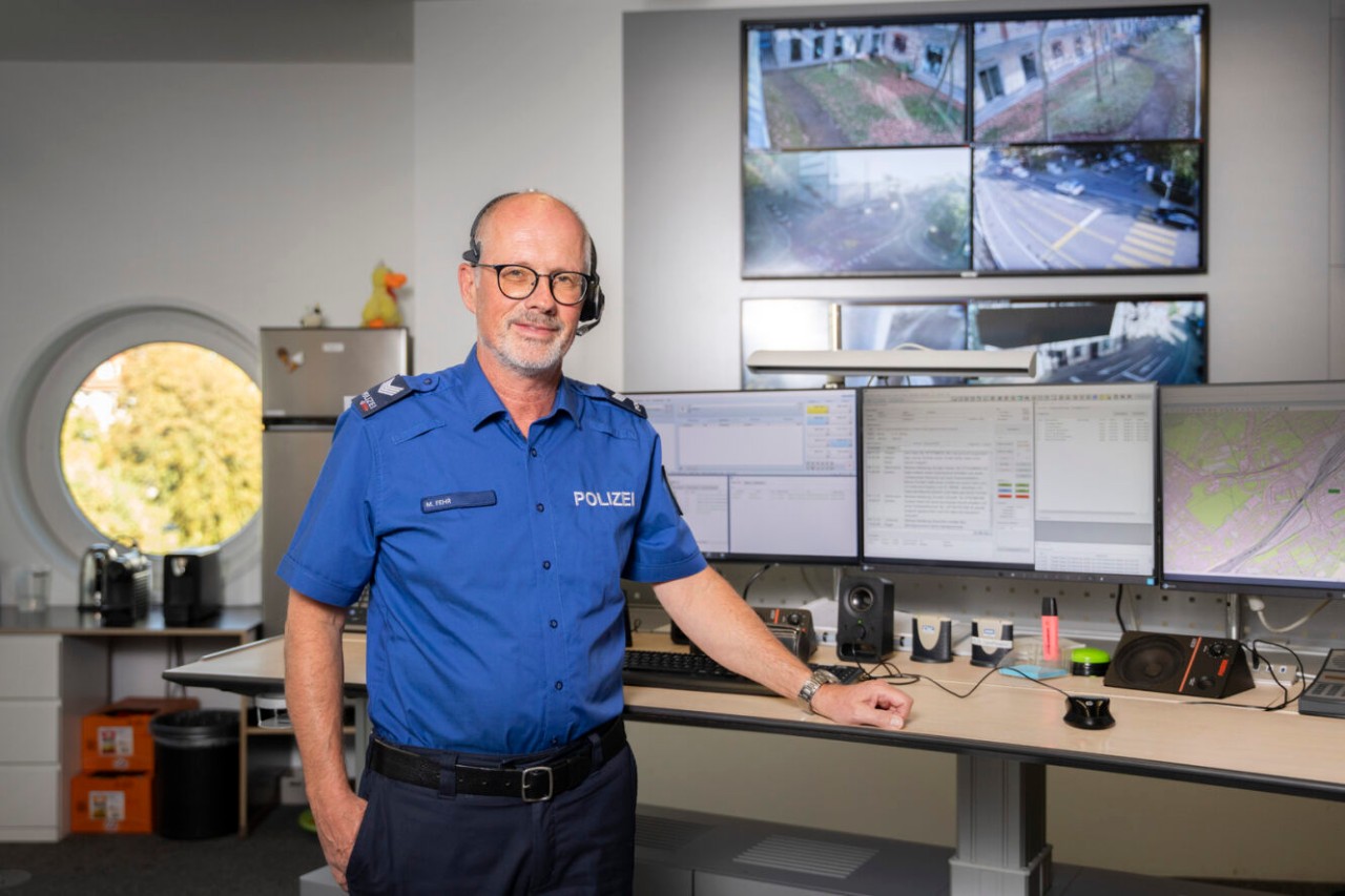 Martin Fehr, Fachmitarbeiter Einsatzdisponent, Stadtpolizei, nach 43 Dienstjahren auf den 31. Januar 2024 