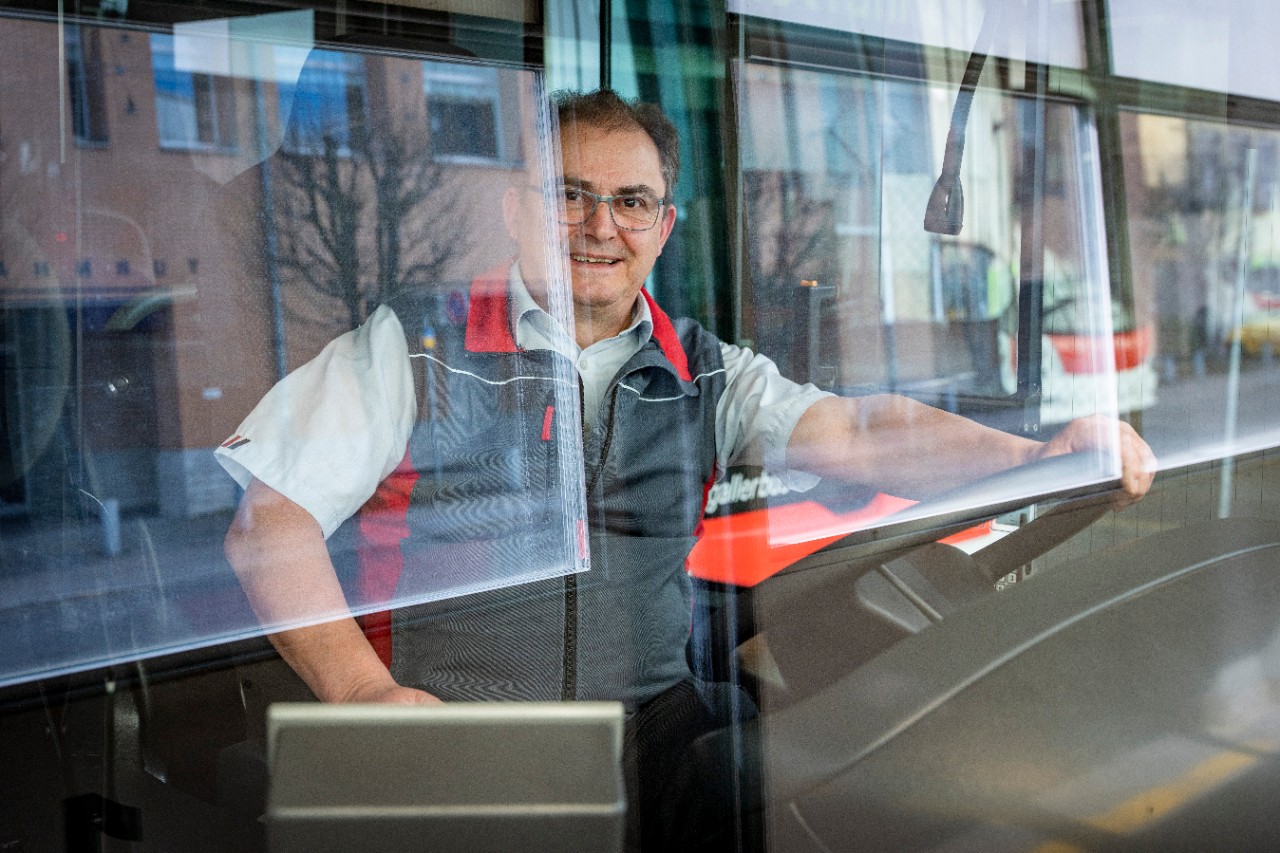 Xaver Dörig, Buschauffeur, Verkehrsbetriebe St.Gallen, nach 40 Dienstjahren auf den 30. Juni 2022