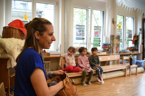 Petra M&uuml;ller im Kindergarten