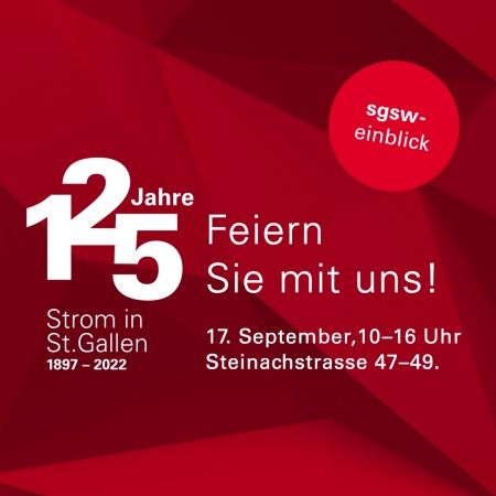 Inserat Jubil&auml;umsanlass 125 Jahre Strom in St.Gallen