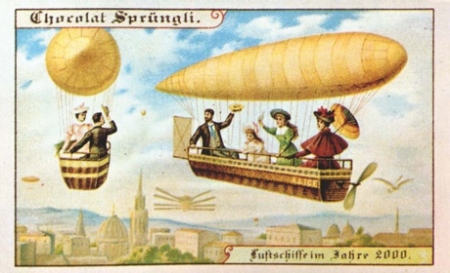 Illustration Luftschiffe im Jahre 2000.