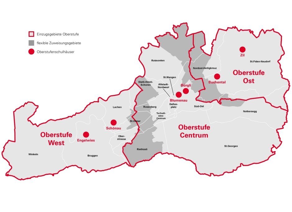 Plan Einteilung Oberstufengebiete ab Schuljahr 2021/2022