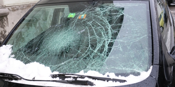 zersplitterte Frontscheibe