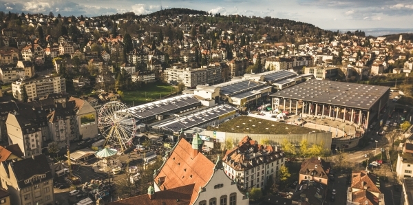 Luftbild Fr&uuml;hlingsjahrmarkt und Messegel&auml;nde