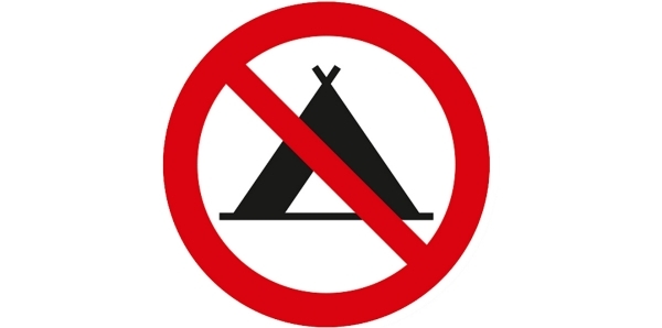 Verbotstafel Campieren