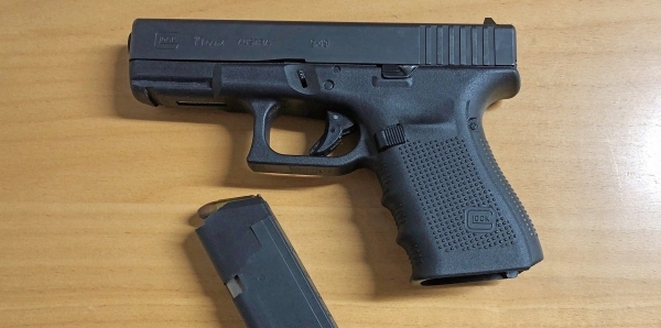 Sichergestellte Glock 19 Pistole