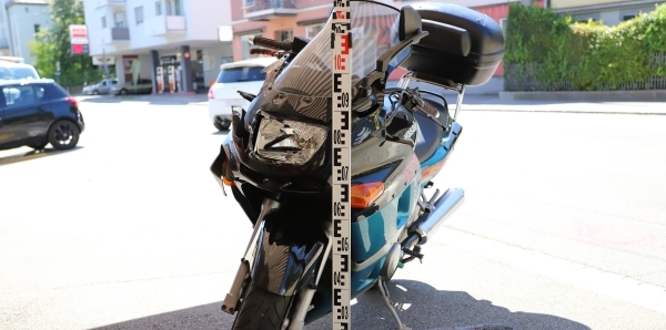 Ansicht verunfalltes Motorrad