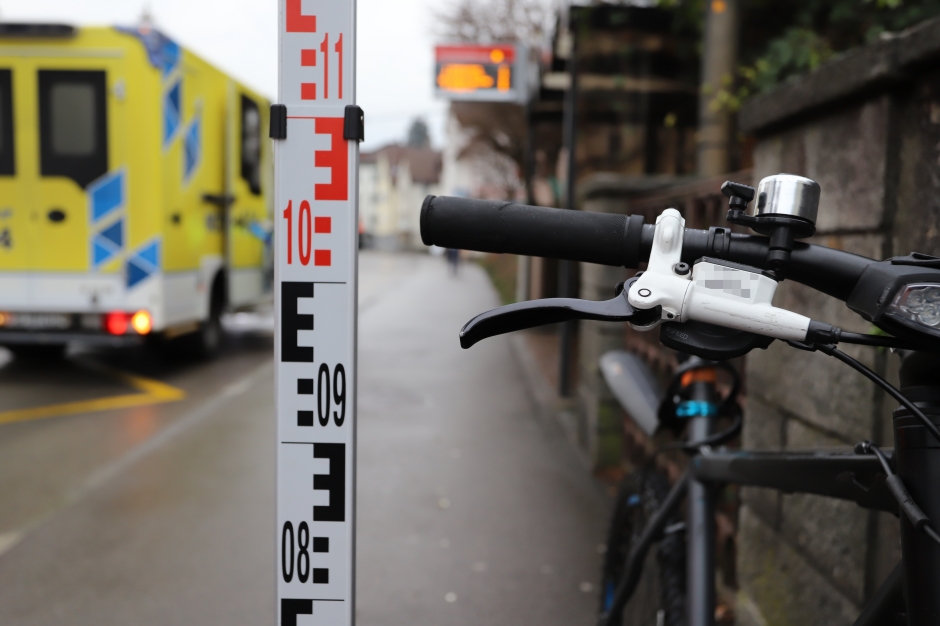 Gest&uuml;rzter Velofahrer