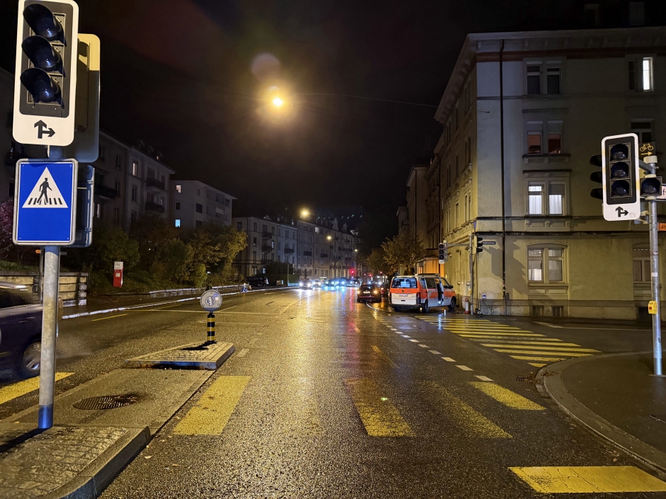 Unfallstelle Rosenbergstrasse 