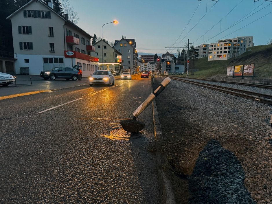 Unfallstelle Teufener Strasse