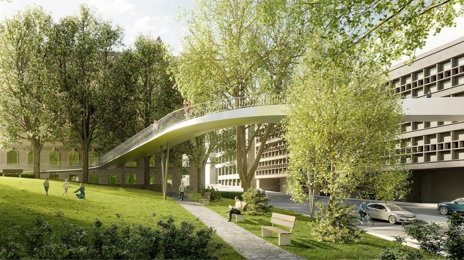 Neue Passarelle vom Parkhaus zur Innenstadt